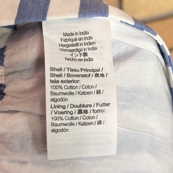 J. Crew Tiered Midi Skirt Striped Blue and White Cotton Size Small - Picture 7 of 8